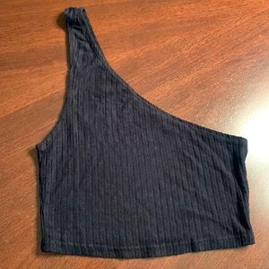 Trendy soft ribbed one shoulder Pac Sun crop top